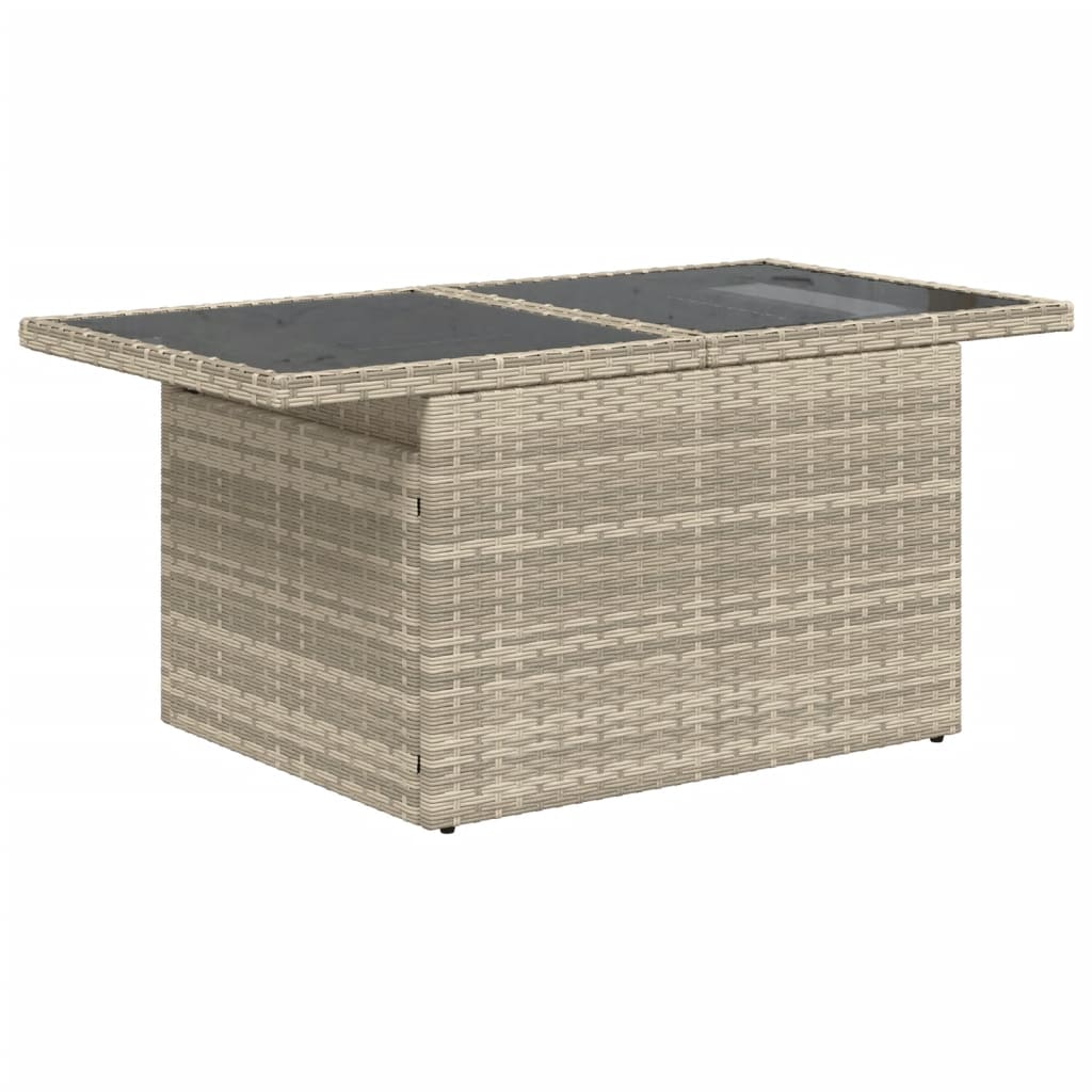 10 Pcs conj. sofás jardim com almofadões vime PE cinzento-claro