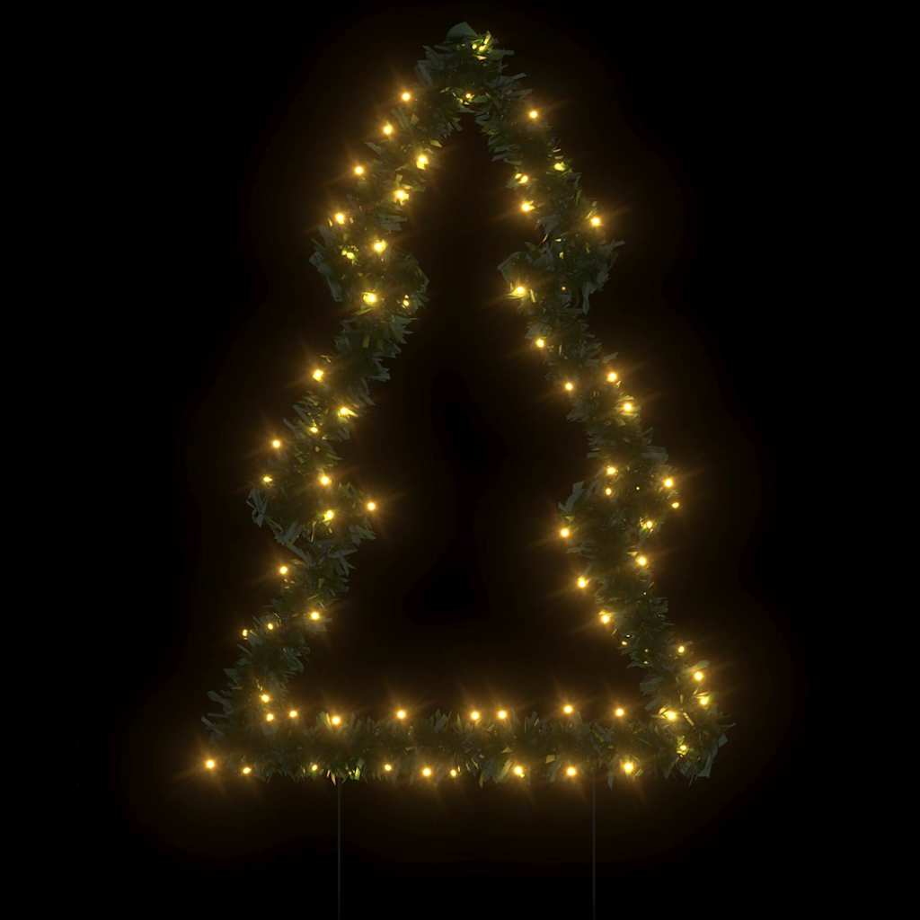 Decoração árvore de natal c/ luz e estacas 80 luzes LED 60 cm