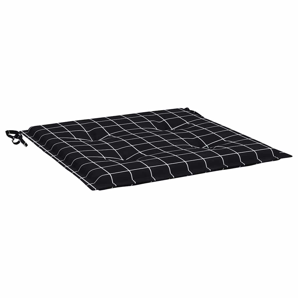 Almofadões p/ cadeira 6pcs 40x40x4cm tecido xadrez preto
