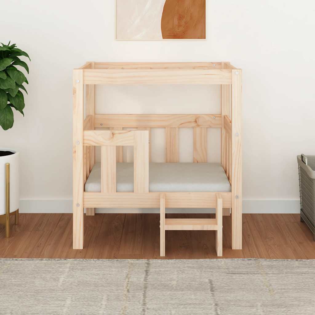 Cama para cães 65,5x50,5x70 cm madeira de pinho maciça