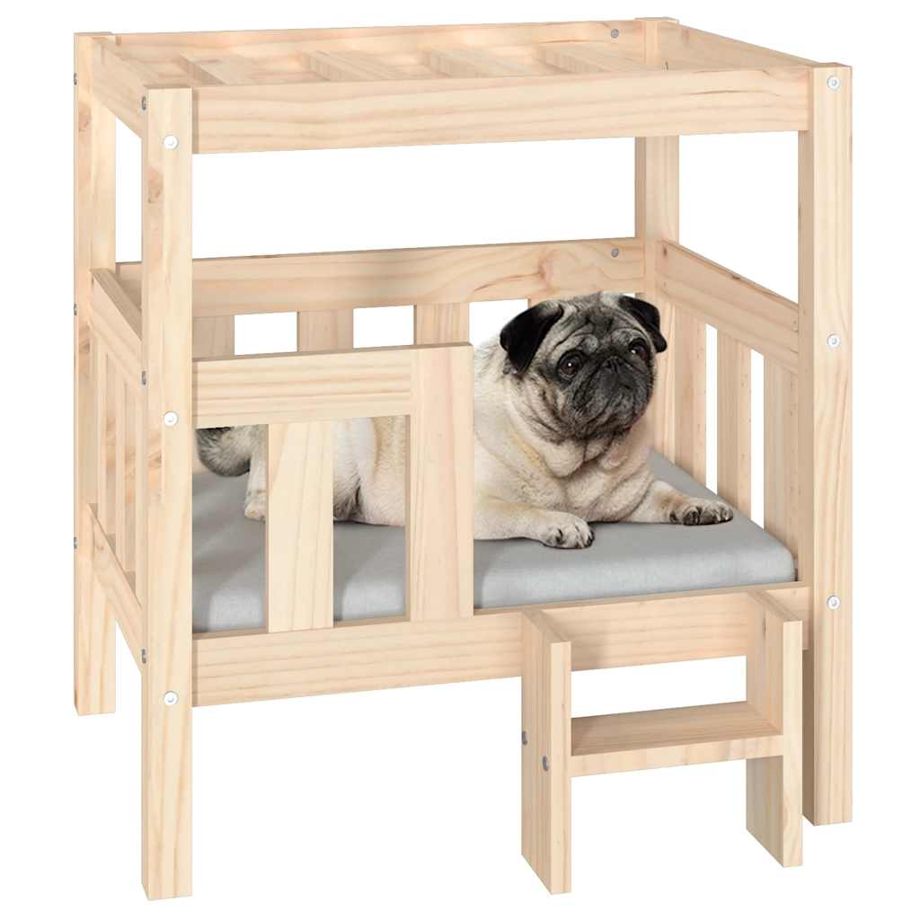 Cama para cães 65,5x50,5x70 cm madeira de pinho maciça