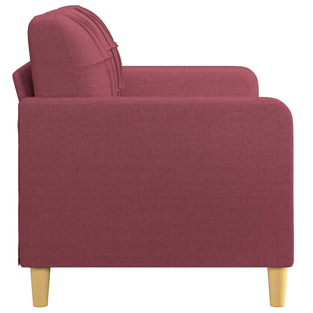 Sofá de 2 lugares tecido 140 cm vermelho tinto