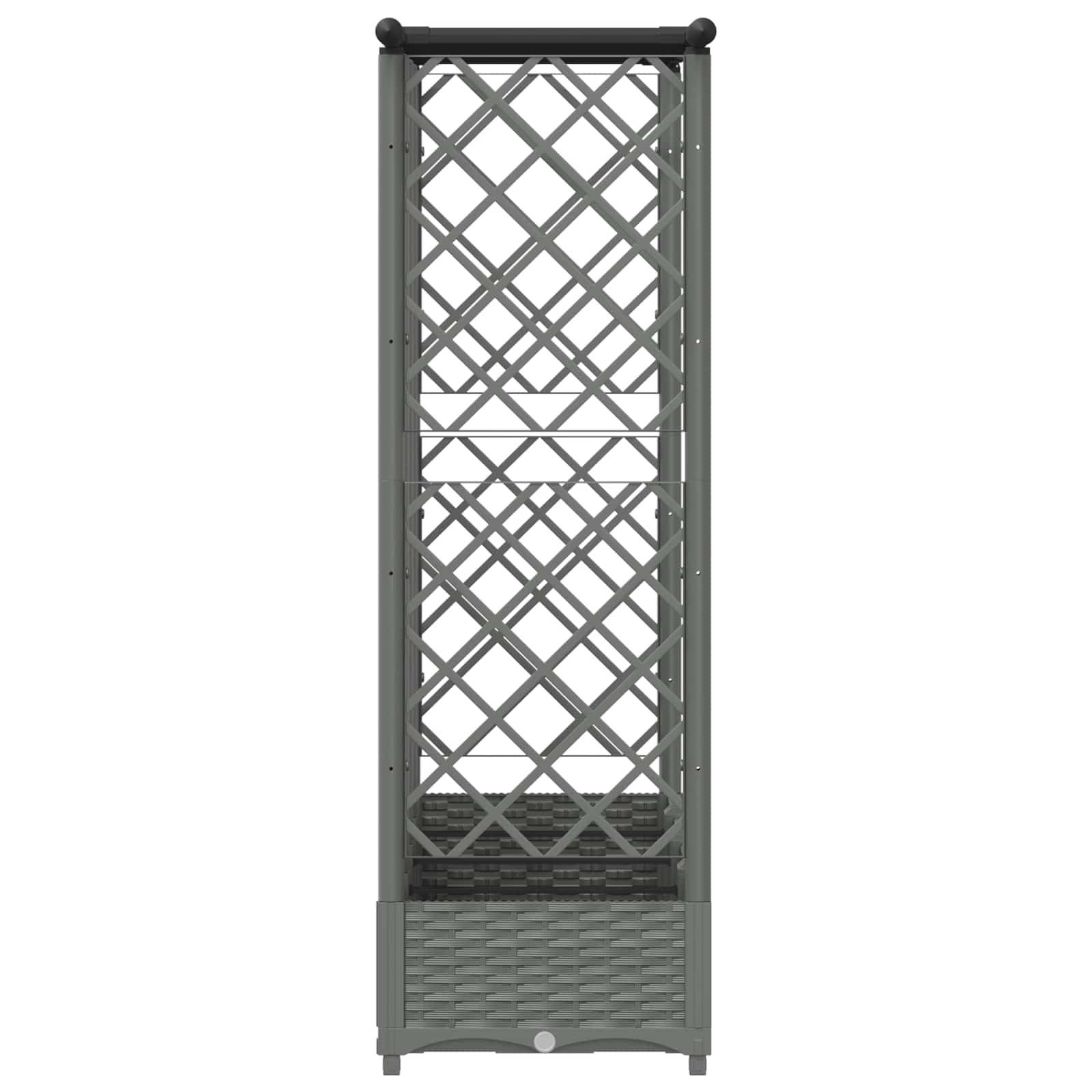 Cama elevada com treliça e telhado cinzento-claro PP