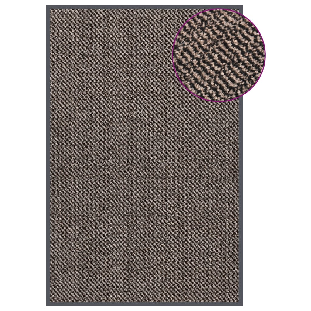 Tapete de entrada tufado 120x180 cm castanho-escuro