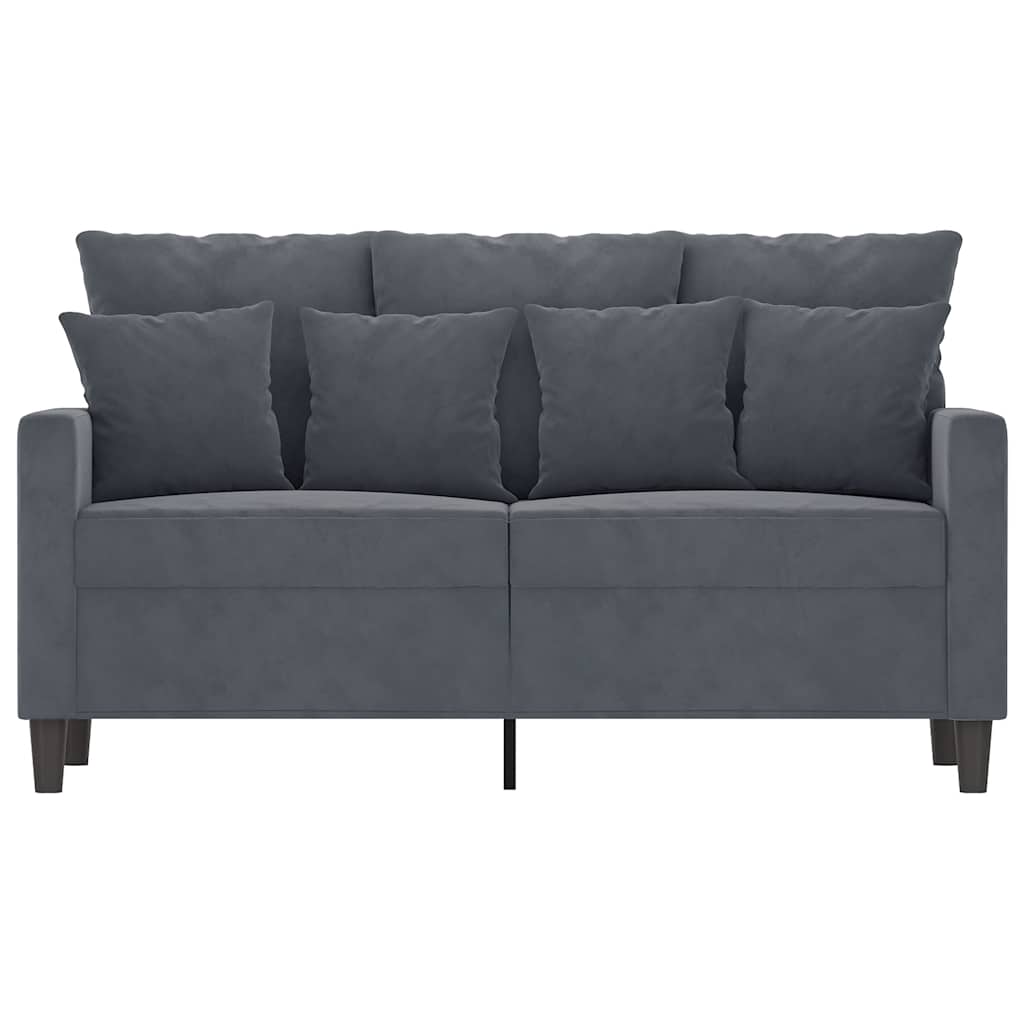 Sofá de 2 lugares 120 cm veludo cinza-escuro