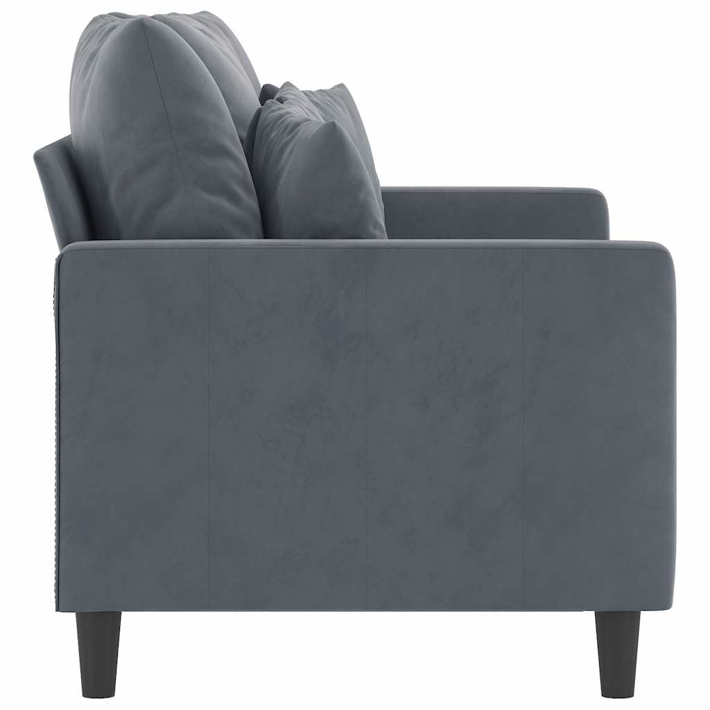 Sofá de 2 lugares 120 cm veludo cinza-escuro