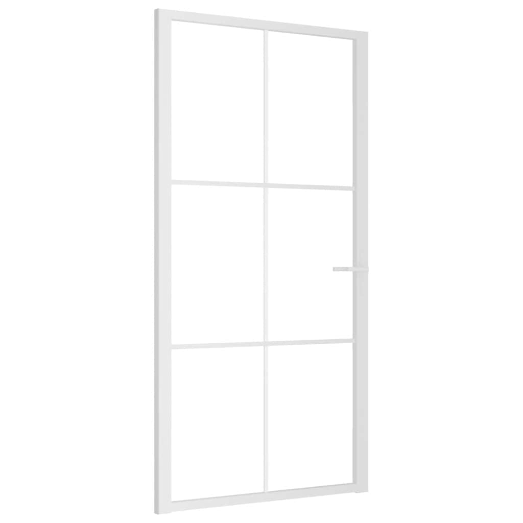 Porta de interior 102,5x201,5 cm vidro esg e alumínio branco