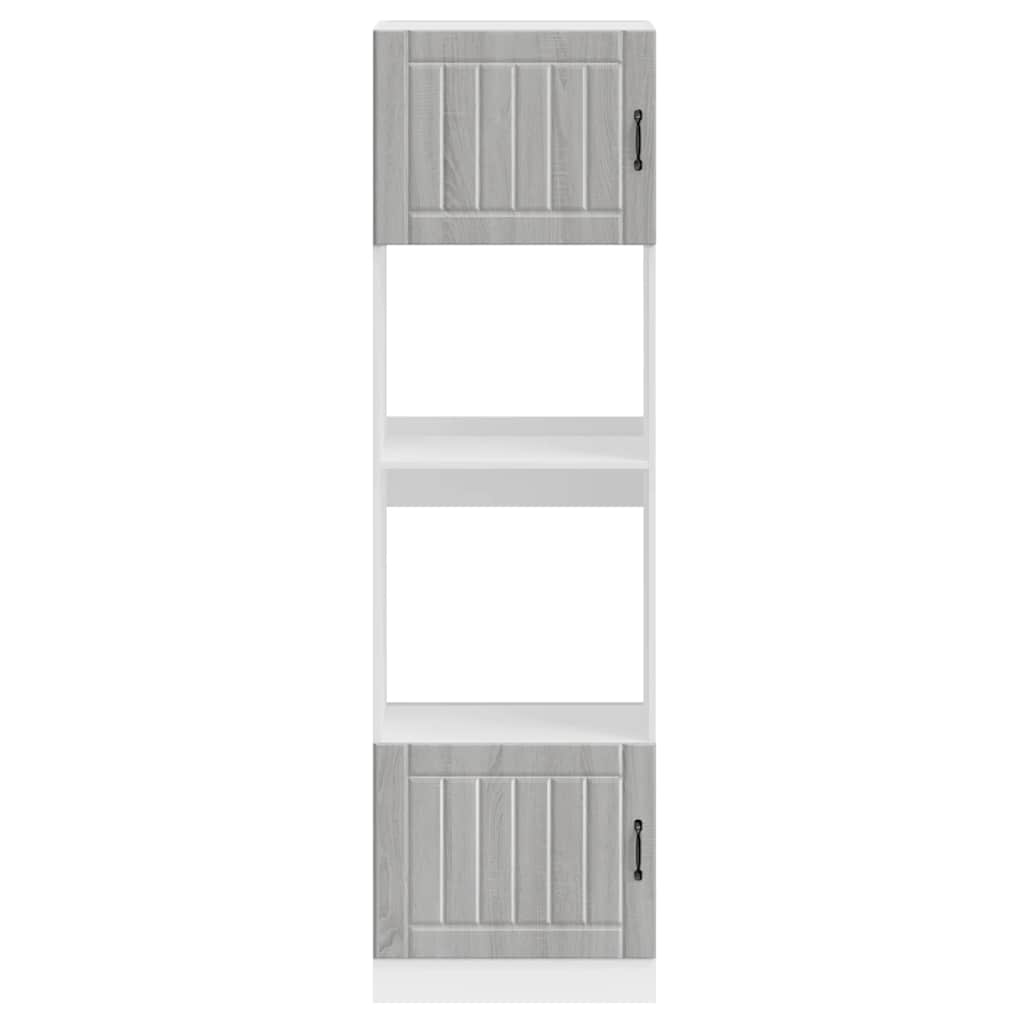 Armários forno 2pcs kalmar derivados de madeira cinzento sonoma