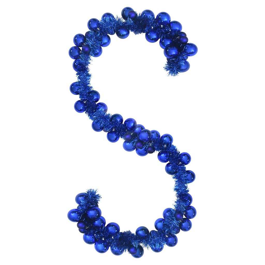 Guirlanda de bolas de natal azul 186 cm poliestireno