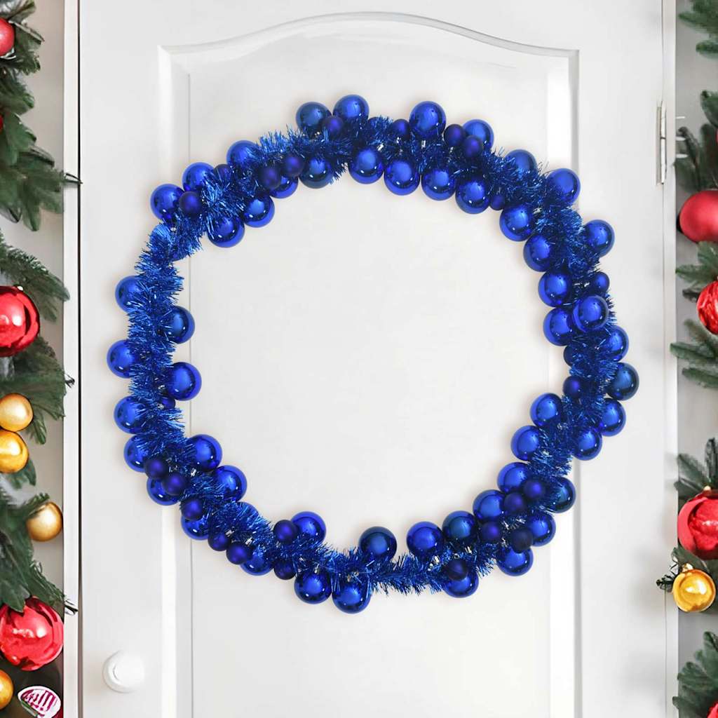Guirlanda de bolas de natal azul 186 cm poliestireno
