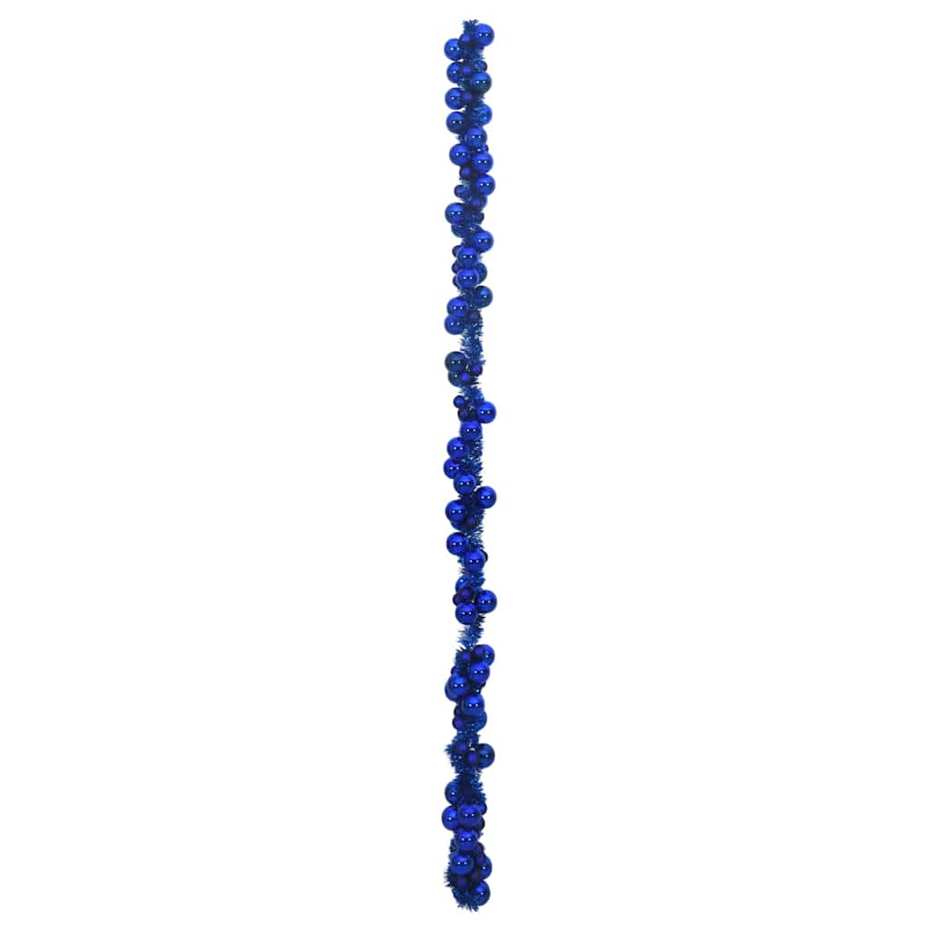 Guirlanda de bolas de natal azul 186 cm poliestireno