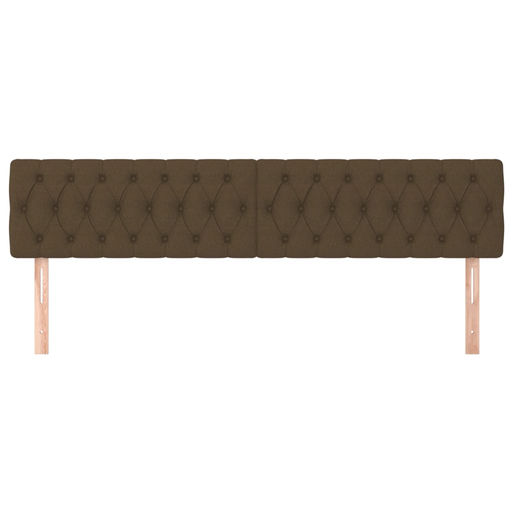 Cabeceiras castanho-escuro 200x7x78/88 cm tecido