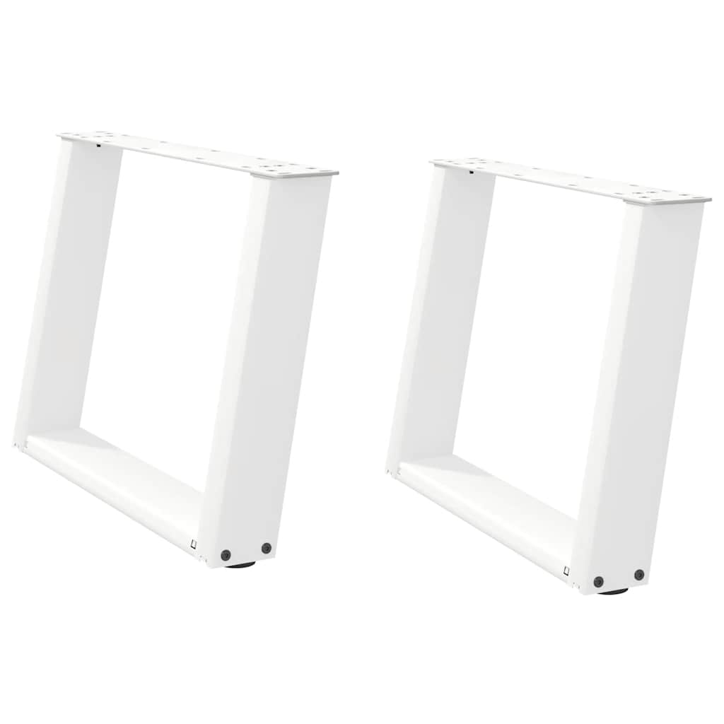 Pés para mesa de centro em formato de u, 2 peças, branco, 60x (42-43) cm, aço
