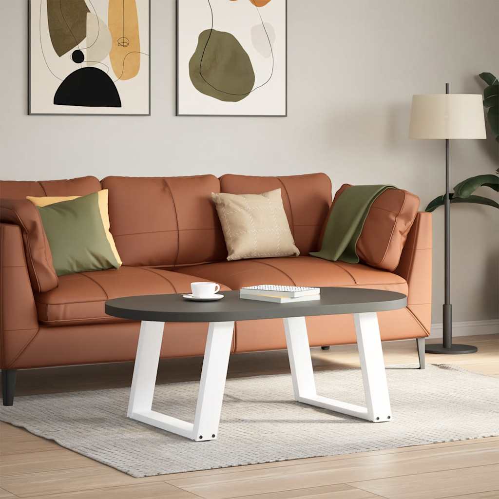 Pés para mesa de centro em formato de u, 2 peças, branco, 60x (42-43) cm, aço