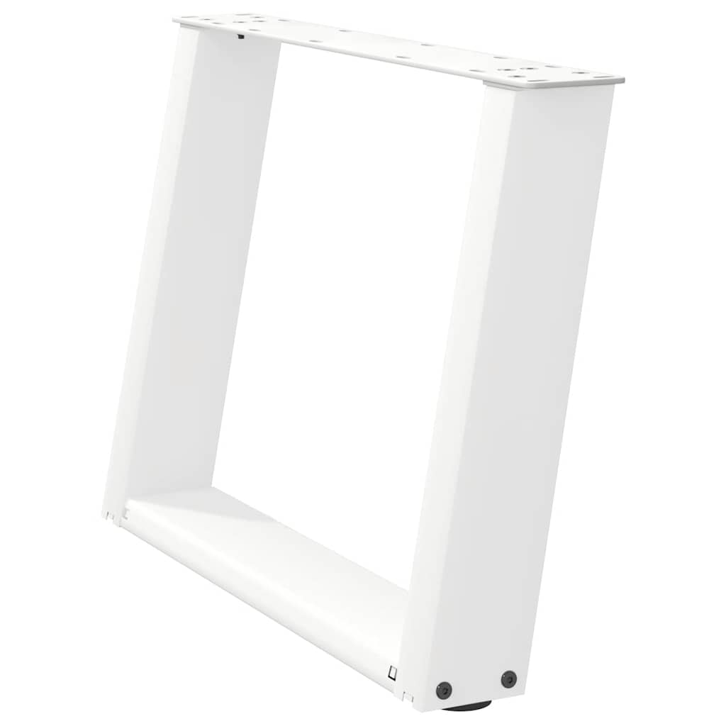 Pés para mesa de centro em formato de u, 2 peças, branco, 60x (42-43) cm, aço