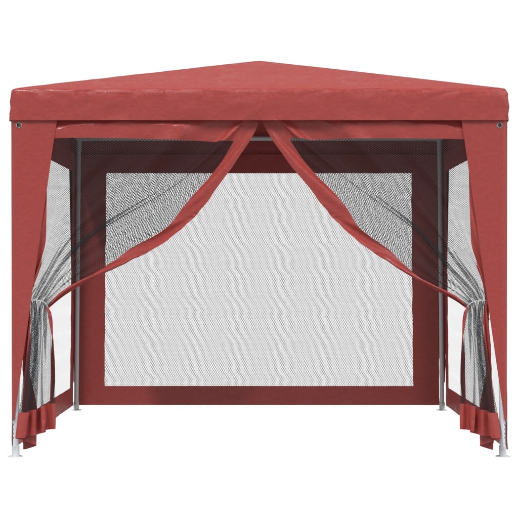Tenda p/ festas c/ 4 paredes laterais rede 3x3 m pead vermelho