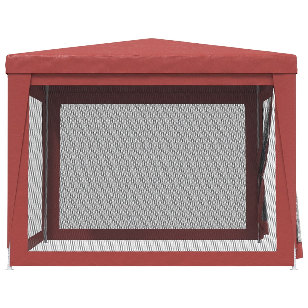Tenda p/ festas c/ 4 paredes laterais rede 3x3 m pead vermelho