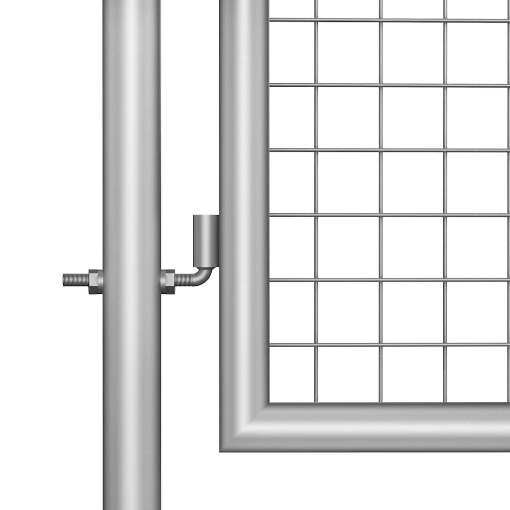 Portão de jardim em aço galvanizado 100x75 cm prata