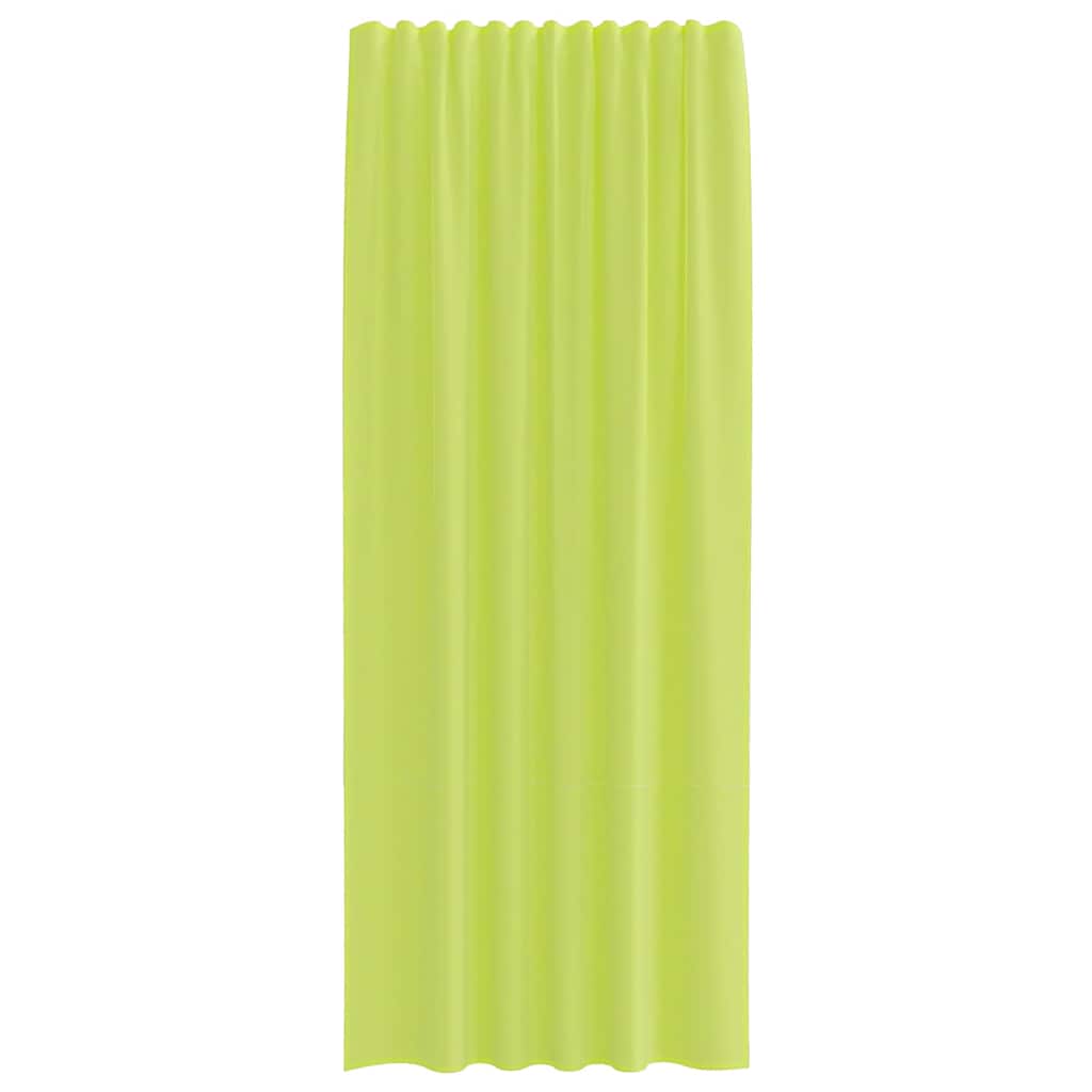 Cortinas de voile com bolsos para varão 2 pcs verde-maçã