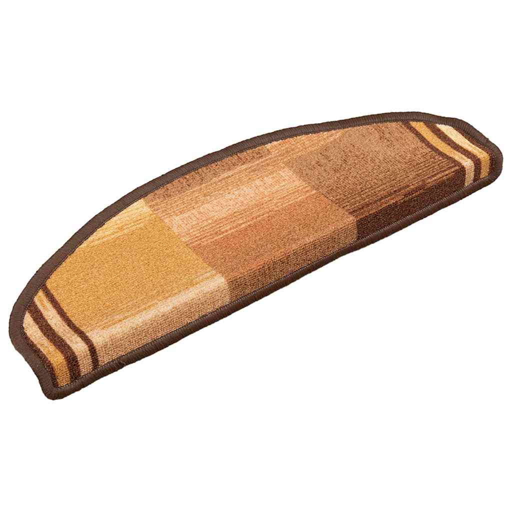Tapetes de escadas adesivos 5 pcs 65x21x4 cm castanho