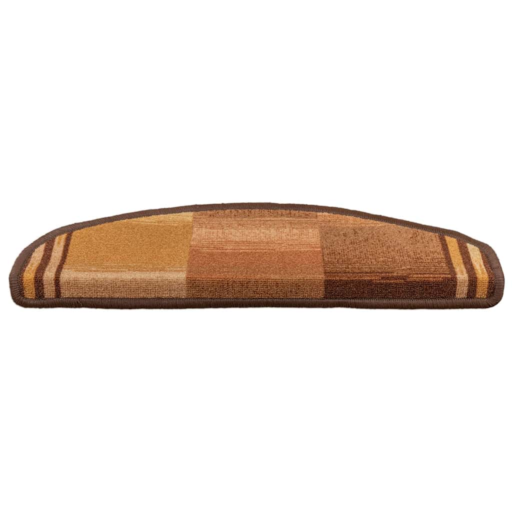 Tapetes de escadas adesivos 5 pcs 65x21x4 cm castanho