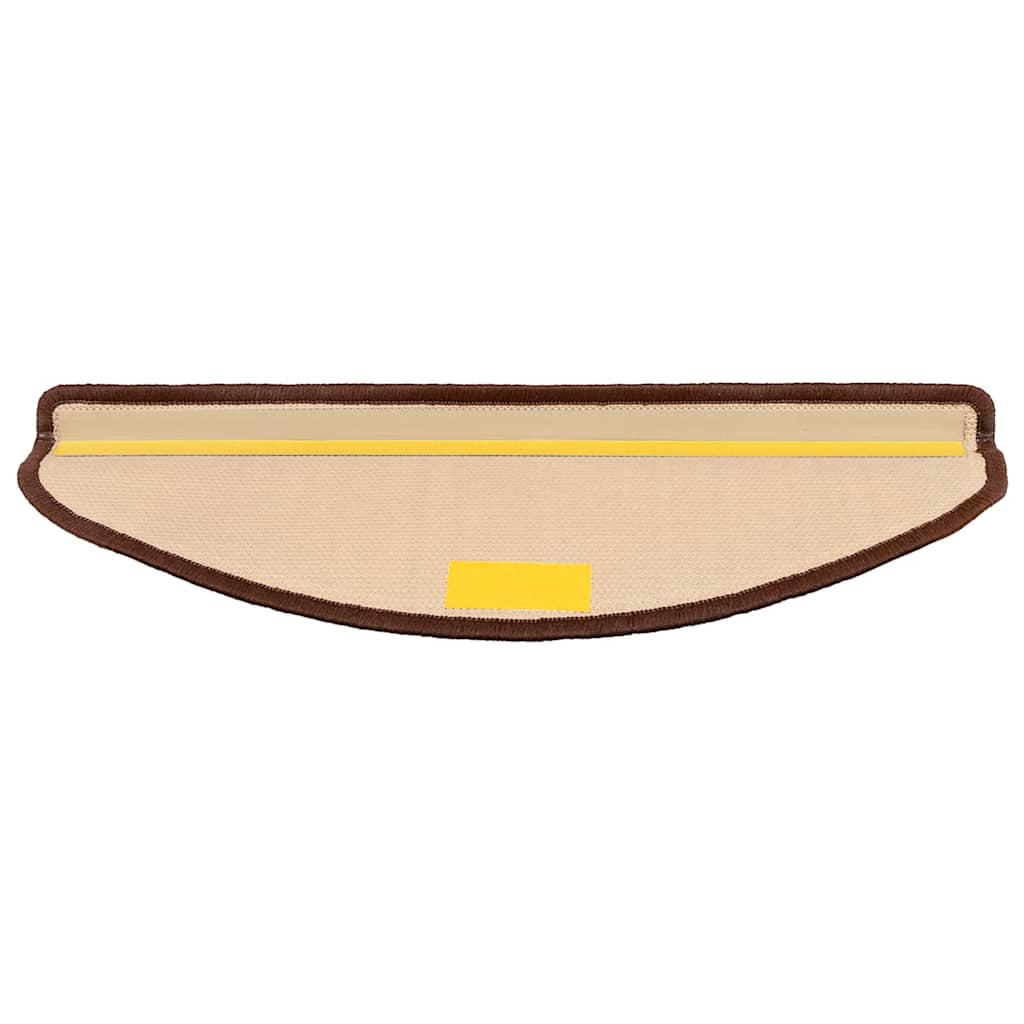 Tapetes de escadas adesivos 5 pcs 65x21x4 cm castanho