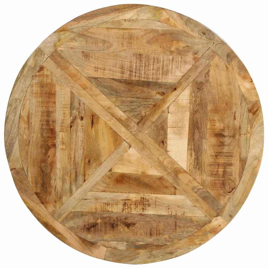 Mesa de jantar ø110x75 cm madeira de mangueira maciça áspera