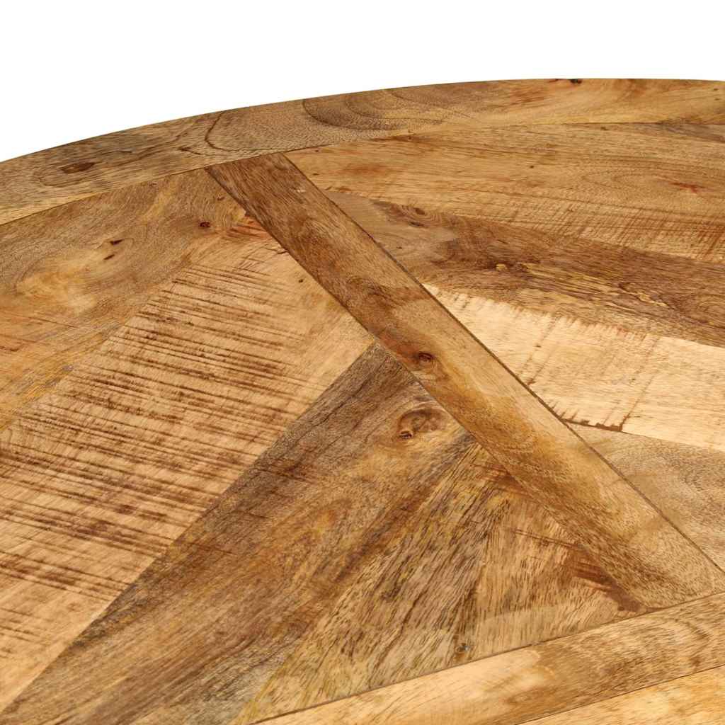 Mesa de jantar ø110x75 cm madeira de mangueira maciça áspera