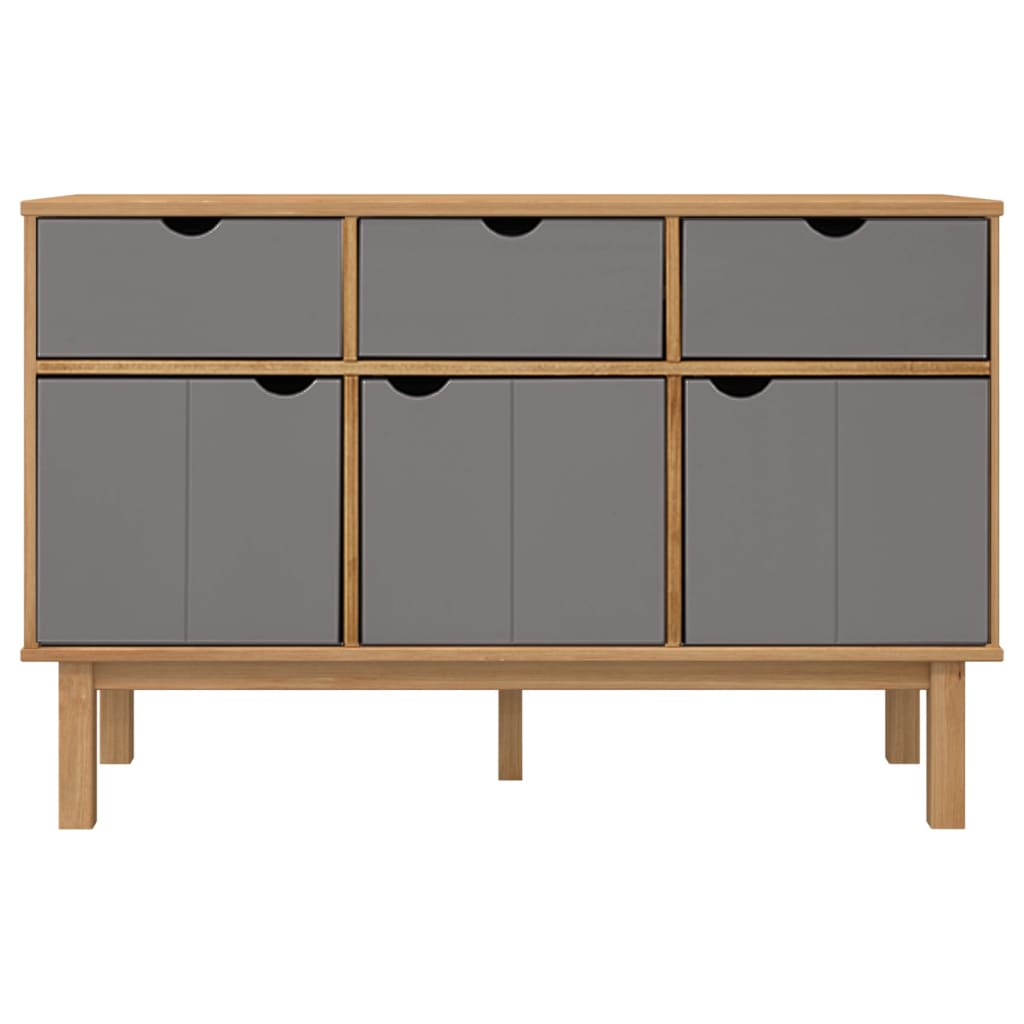 Aparador otta 114x43x73,5 cm pinho maciço castanho/cinza