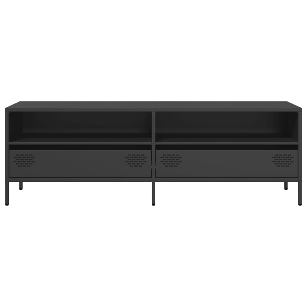 Móvel de TV 135x39x43,5 cm aço laminado a frio preto