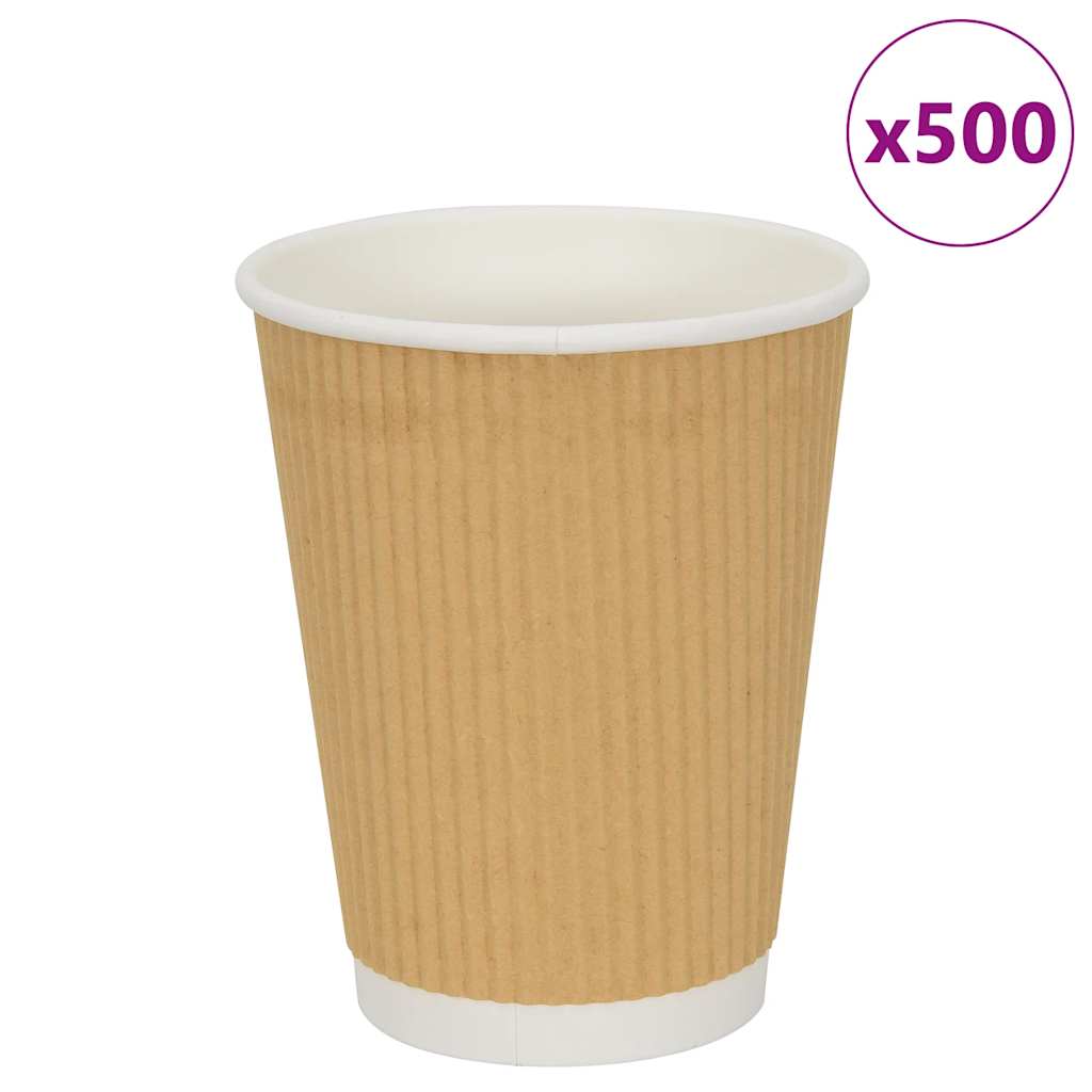 Copos de café de papel 500 pcs 12oz 300ml castanho