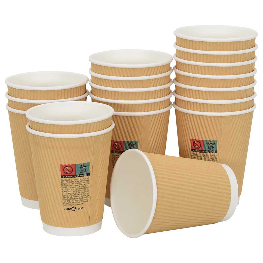 Copos de café de papel 500 pcs 12oz 300ml castanho