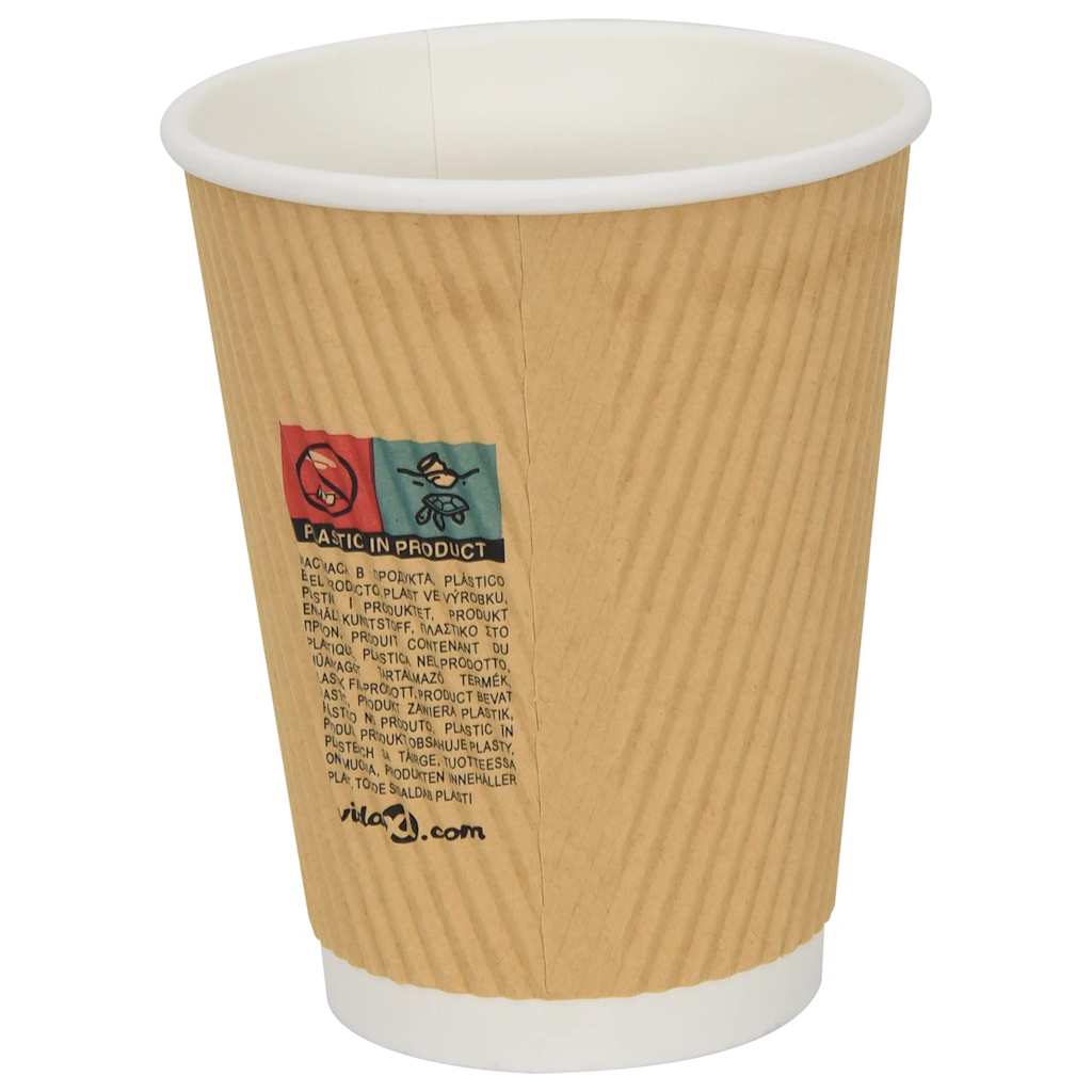 Copos de café de papel 500 pcs 12oz 300ml castanho