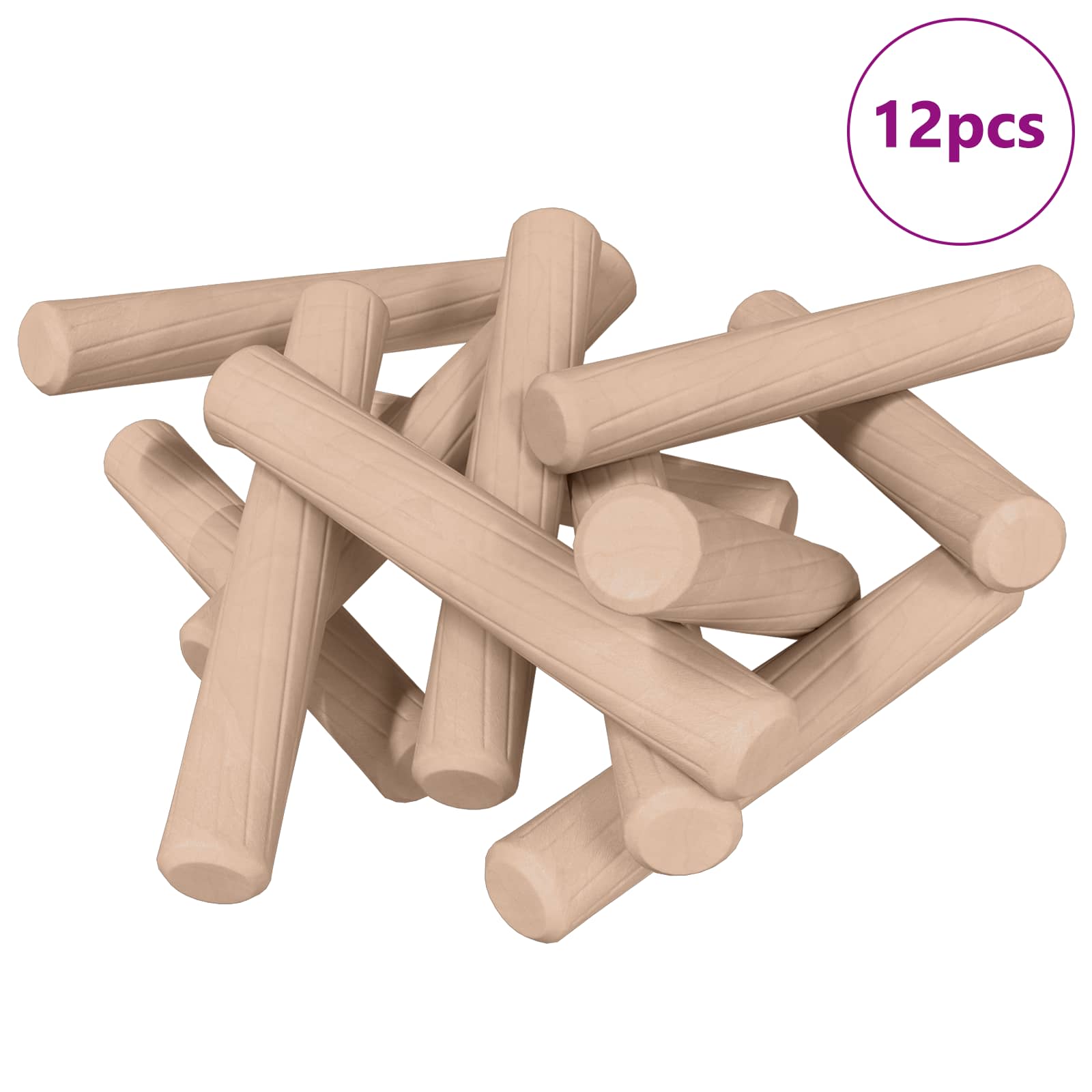 Dowels de madeira 12 unid. castanho ø6 x 40 mm madeira maciça