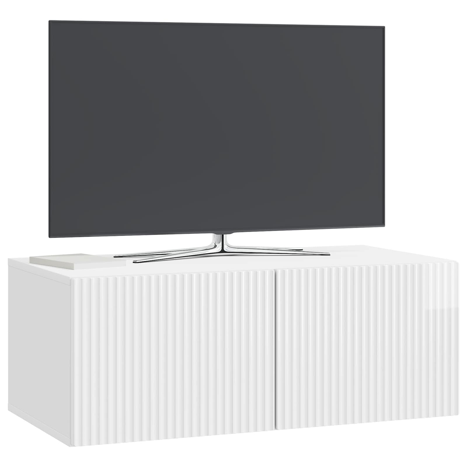 Gabinete de TV de parede branco brilhante 78,5 x 41 x 30 cm