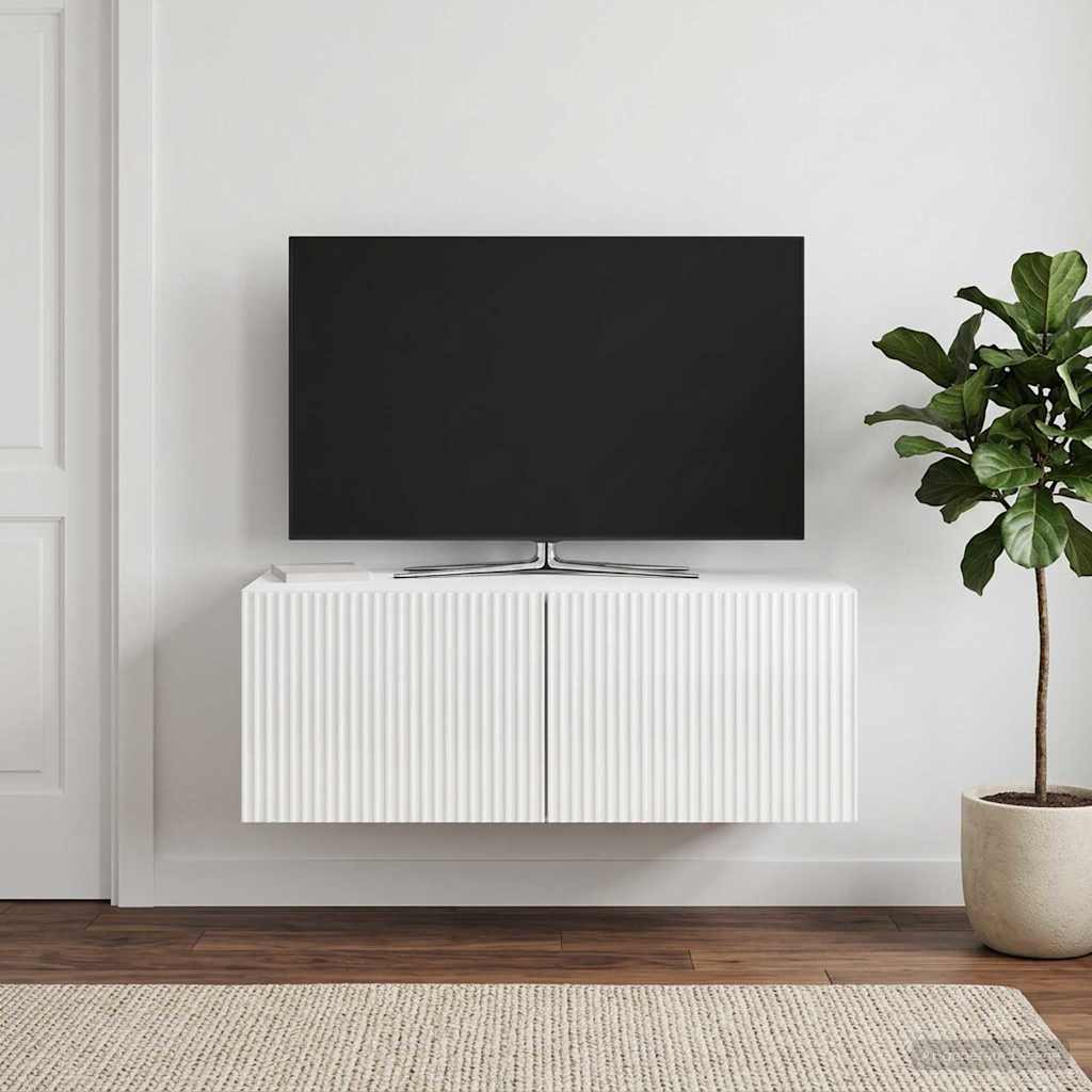 Gabinete de TV de parede branco brilhante 78,5 x 41 x 30 cm