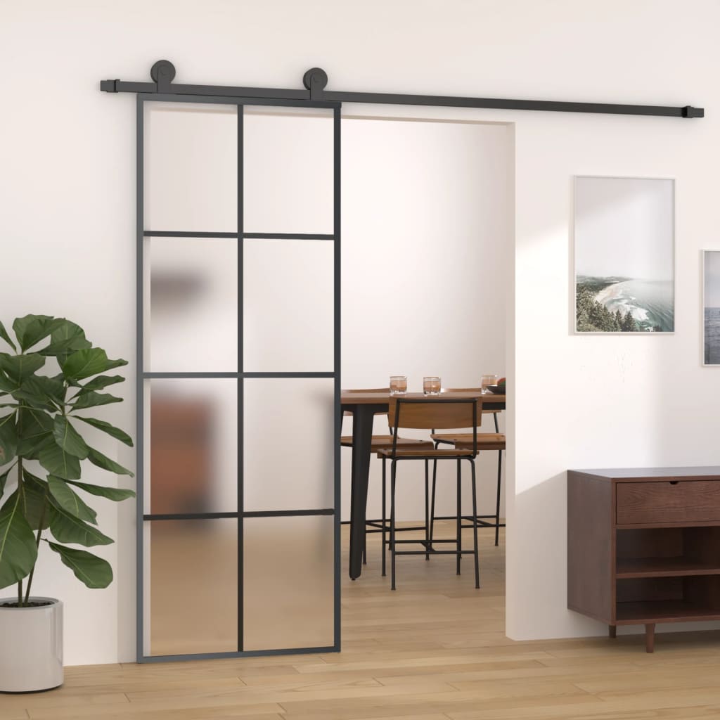 Porta deslizante c/ conj. ferragens 76x205cm vidro esg/alumínio