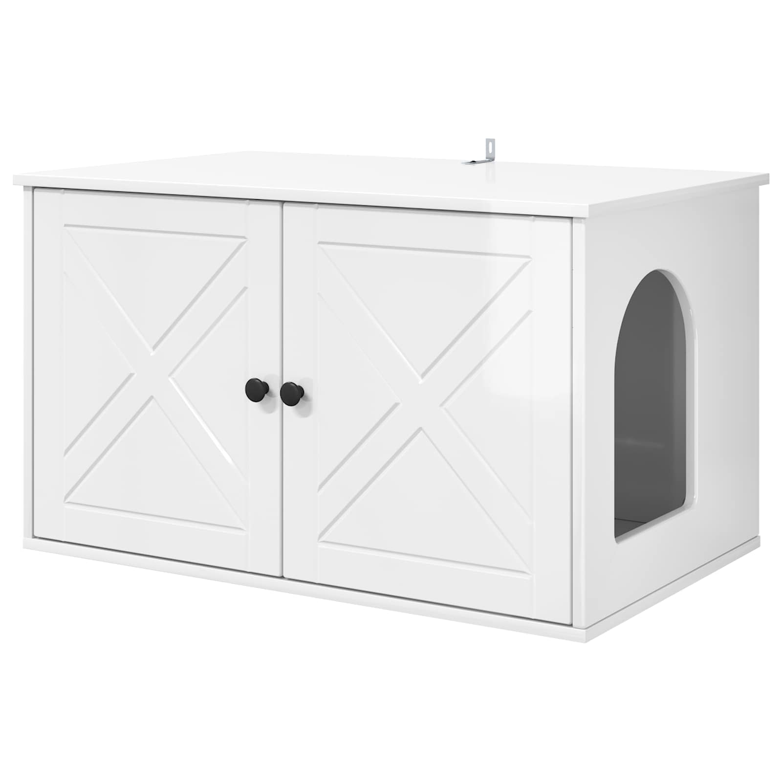 Casa para gatos branco brilhante 85 x 55 x 50,5 cm