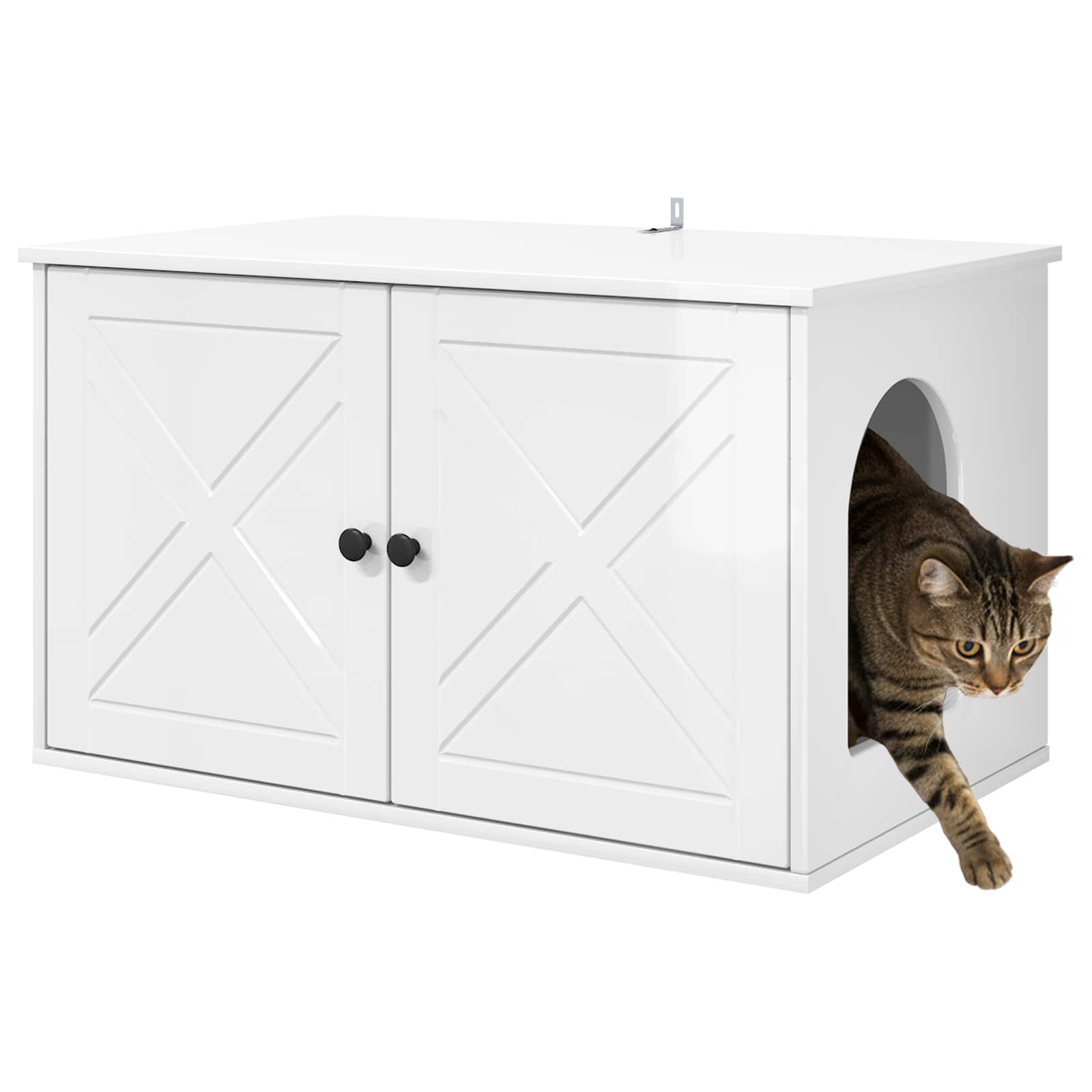 Casa para gatos branco brilhante 85 x 55 x 50,5 cm