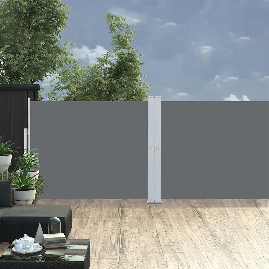 Toldo lateral retrátil para pátio 140x1200 cm antracite