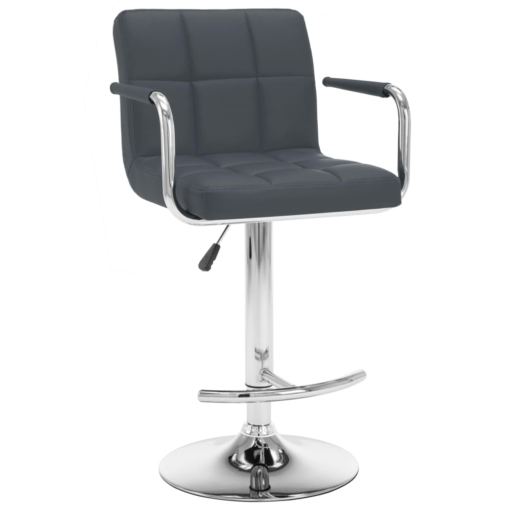 Bancos de bar 2 pcs couro artificial cinzento