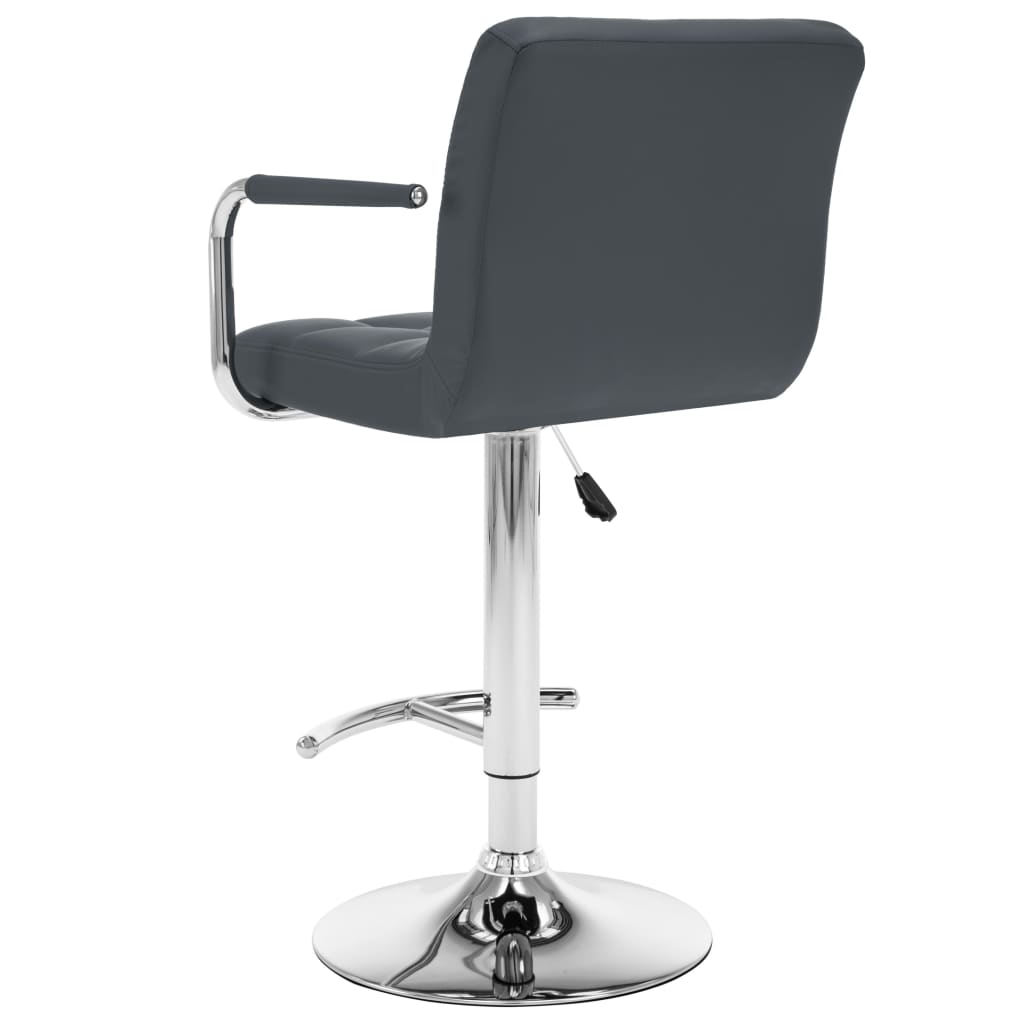 Bancos de bar 2 pcs couro artificial cinzento
