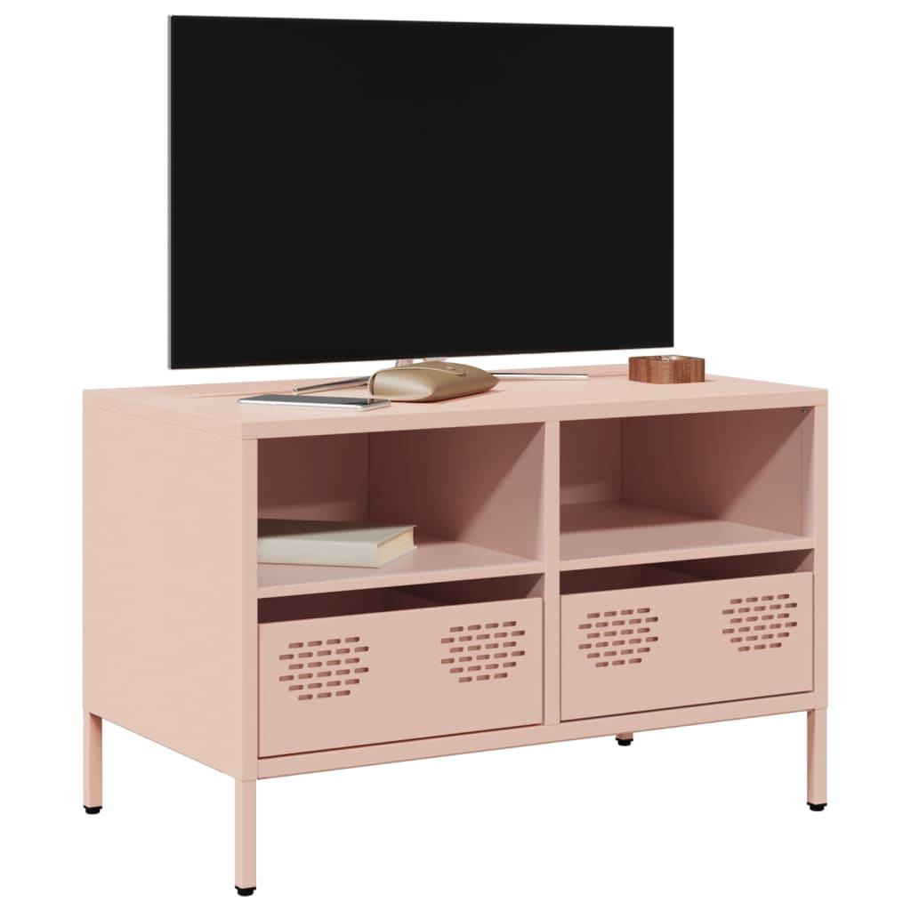 Móvel de TV 68x39x43,5 cm aço laminado a frio rosa