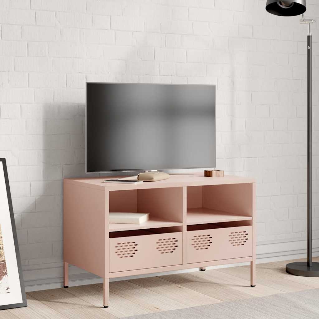 Móvel de TV 68x39x43,5 cm aço laminado a frio rosa