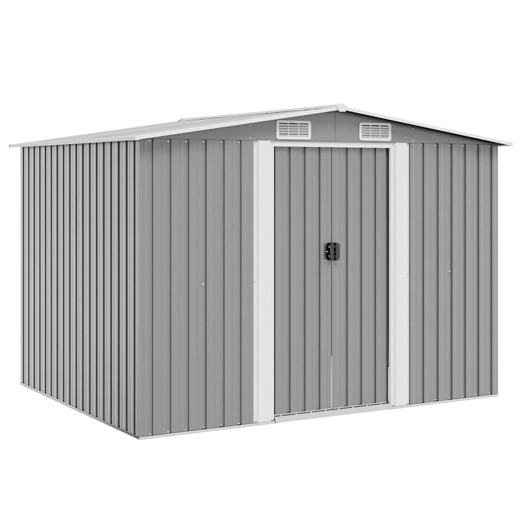 Abrigo de jardim metal cinzento 257x205x178 cm