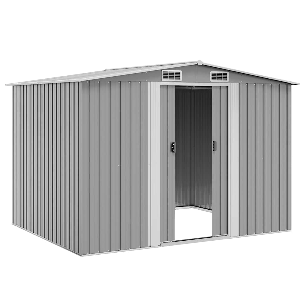 Abrigo de jardim metal cinzento 257x205x178 cm