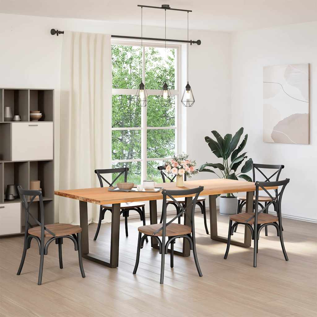 Pés para mesa de jantar em formato de v, 3 peças, aço natural, 80x(72-73,3) cm, aço