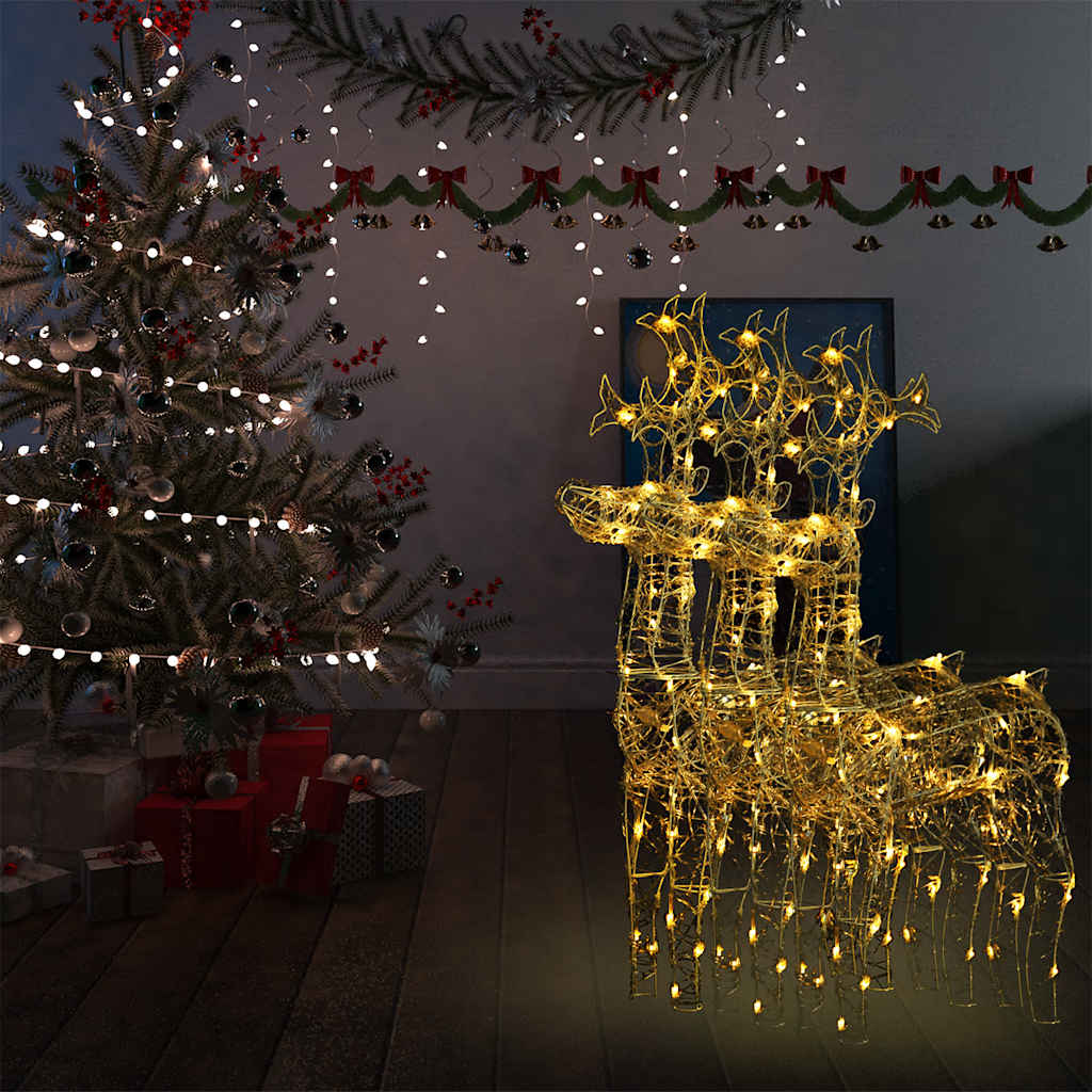 Renas decorativas de natal 3 pcs 60x16x100 cm acrílico