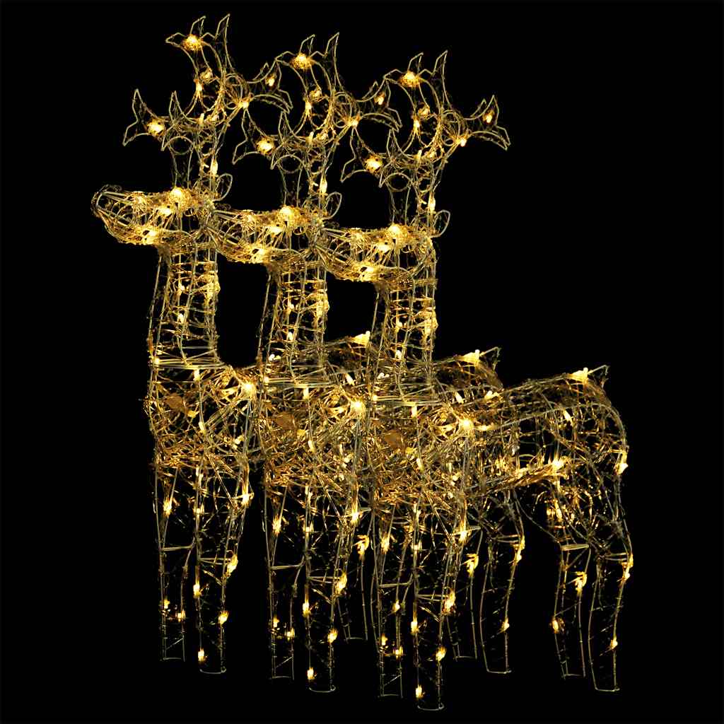 Renas decorativas de natal 3 pcs 60x16x100 cm acrílico