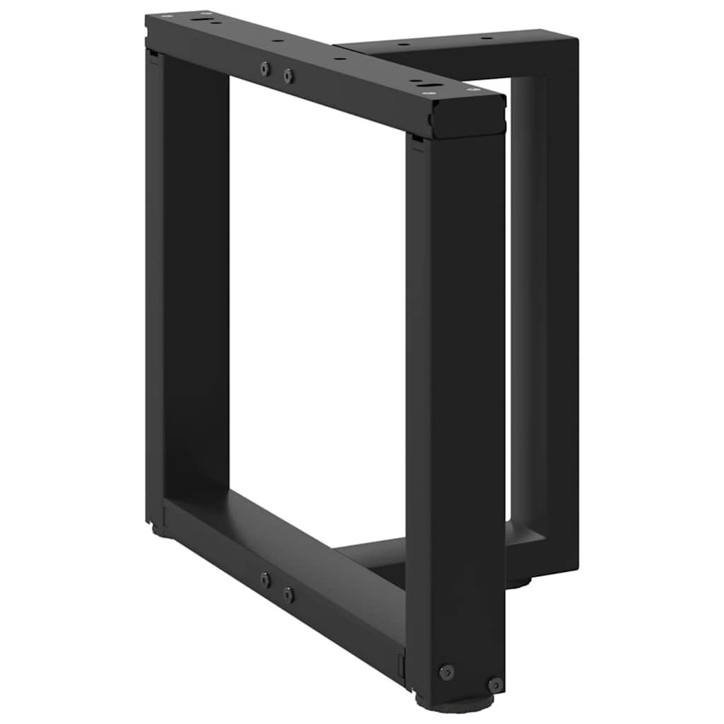 Pés para mesa de centro em forma de t, 2 peças, preto, 50x25x(42-43) cm, aço